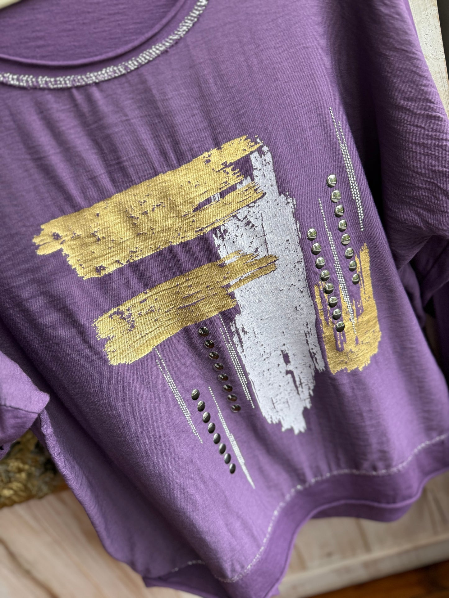 Mixed Metals Blouse Purple