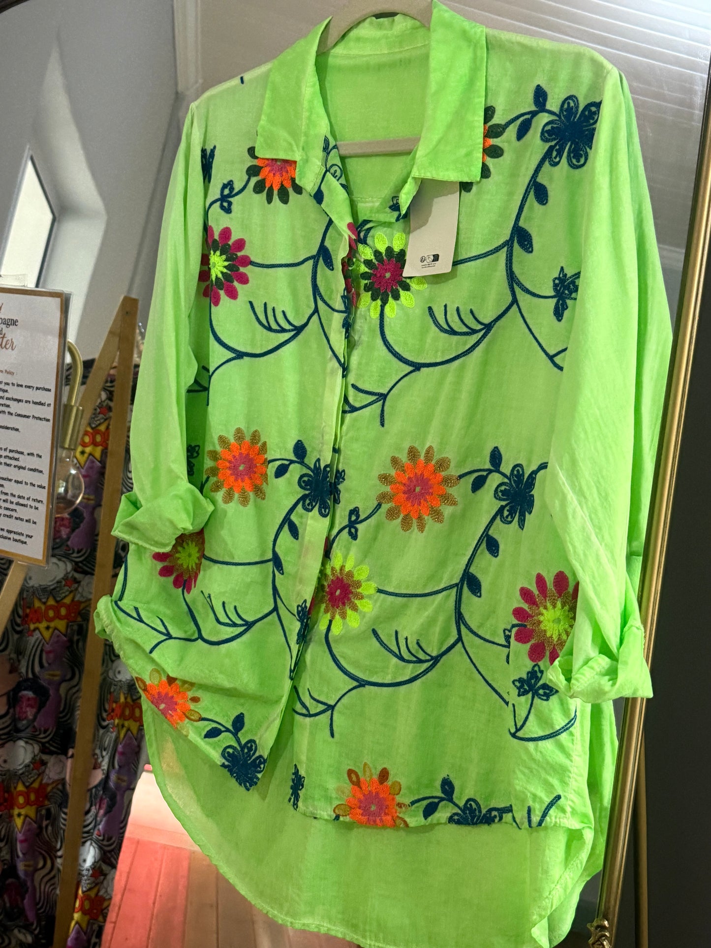 Neon Dreams Blouse Green