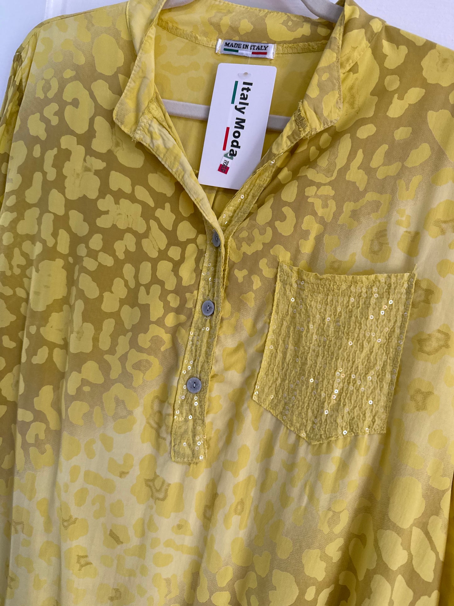 Wild Sequin Blouse Mustard
