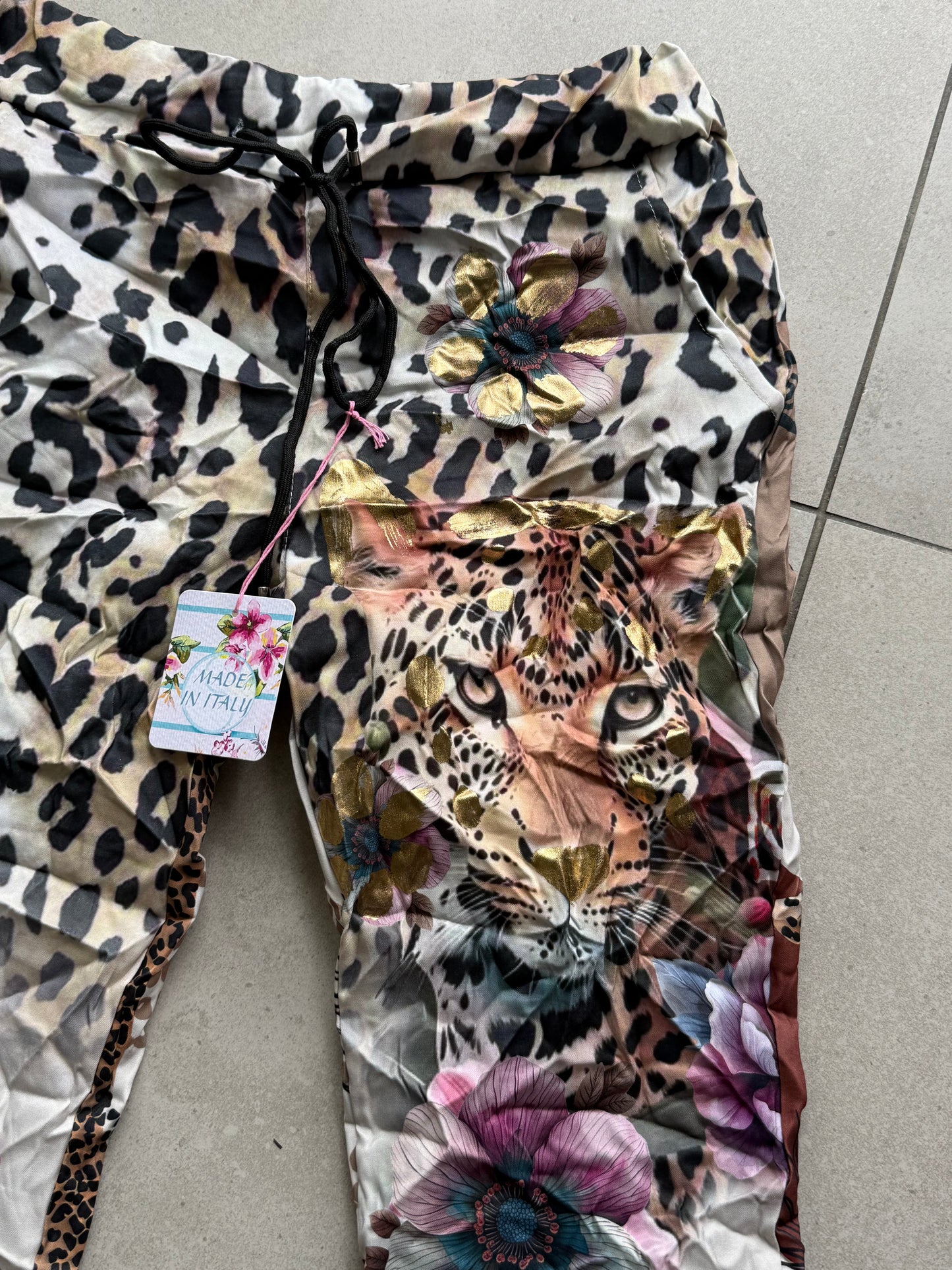 Nude Tribal Leopard Pants