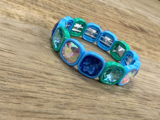 Diamanté Bracelet Blue Mix