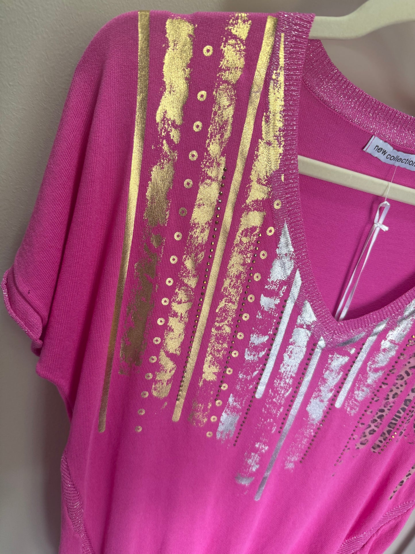 Foil Whisper Knit Fuchsia