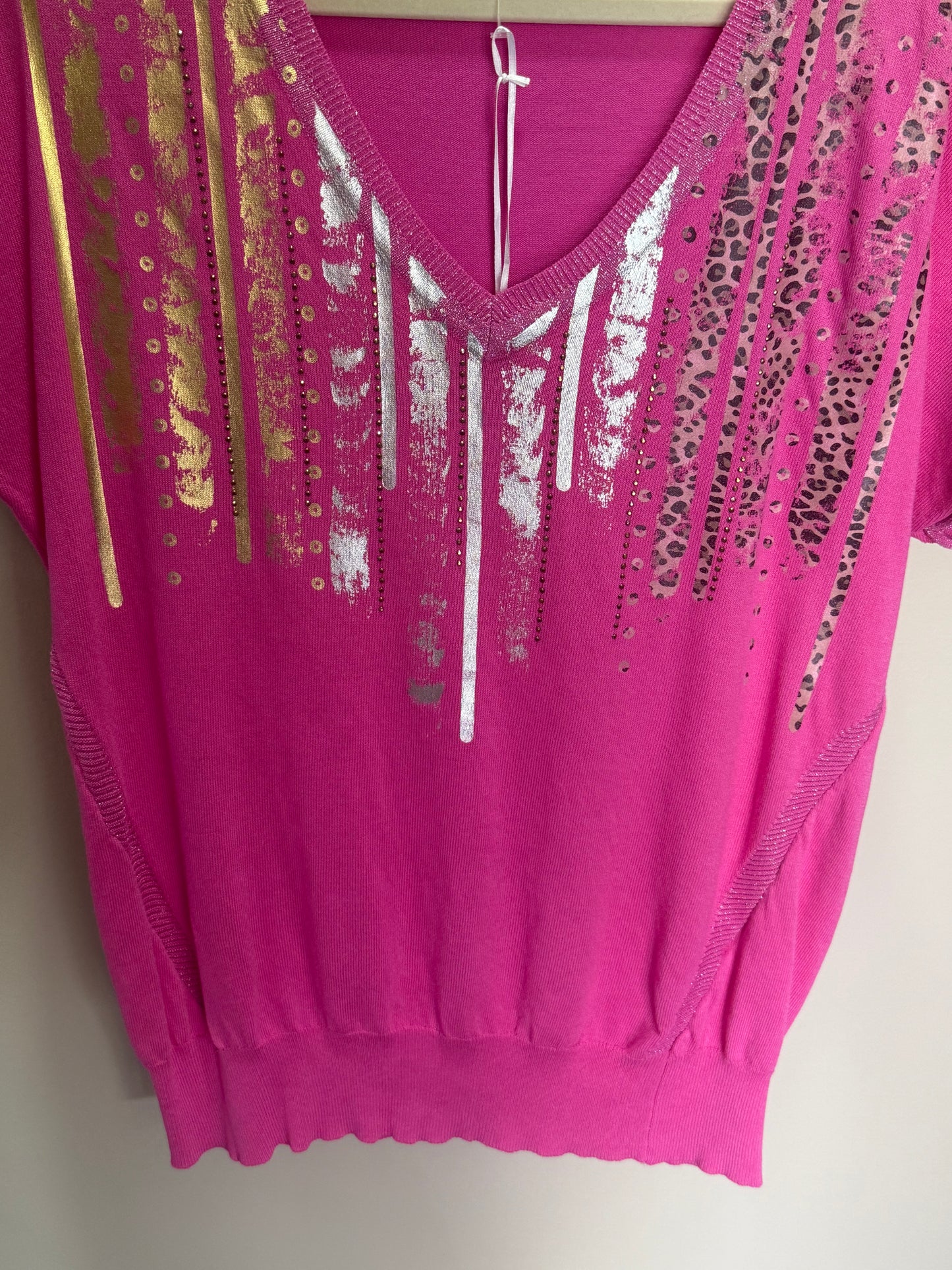 Foil Whisper Knit Fuchsia