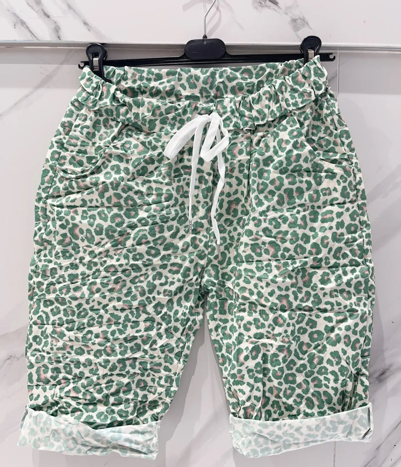 Leopard Shorts Green