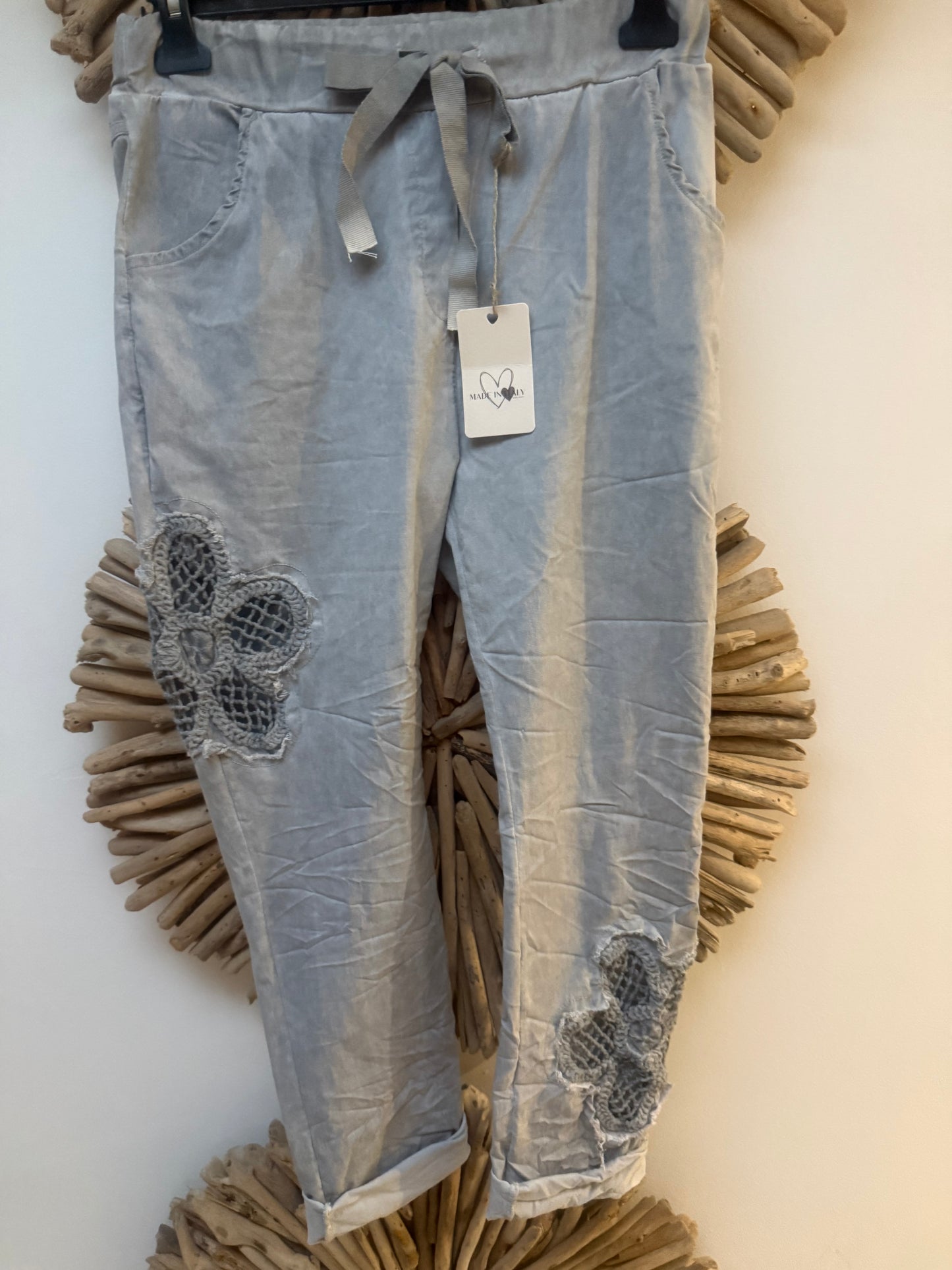 Daisy Flower Pant Grey