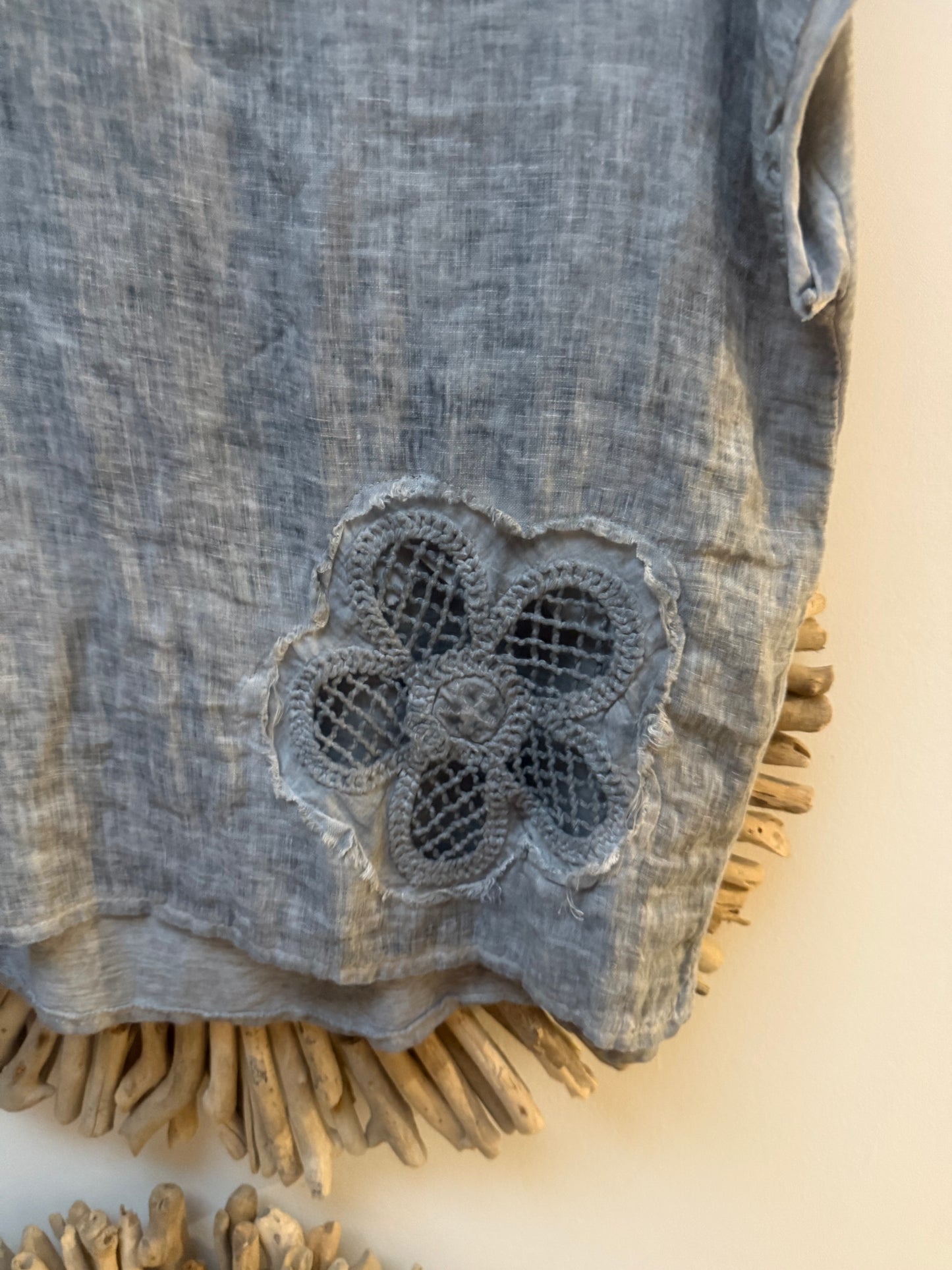 Daisy Linen Blouse Grey