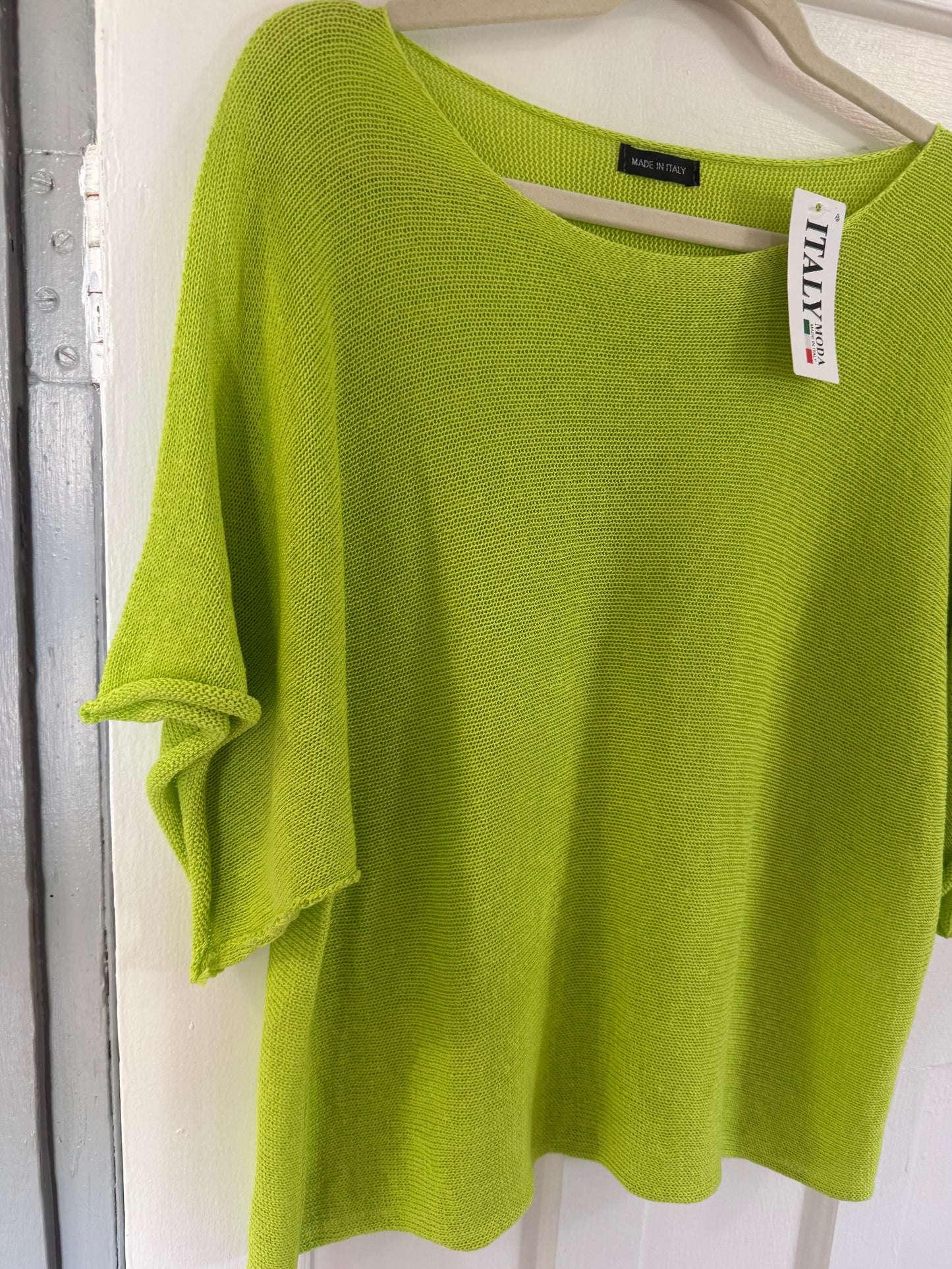 Light Knitted Blouse Apple Green