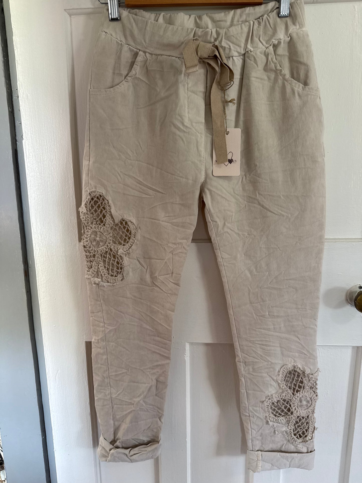 Daisy Flower Pant in Nude